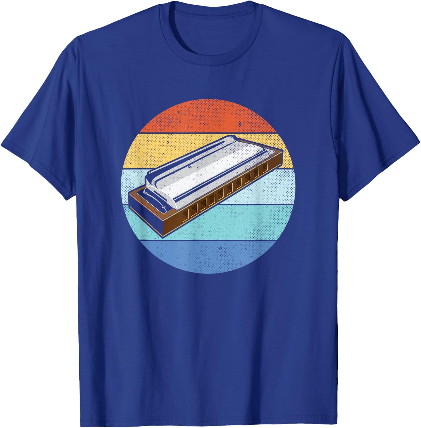 Harmonica Vintage Retro Harmonica Player Gift T-Shirt - T-Shirt | Royal