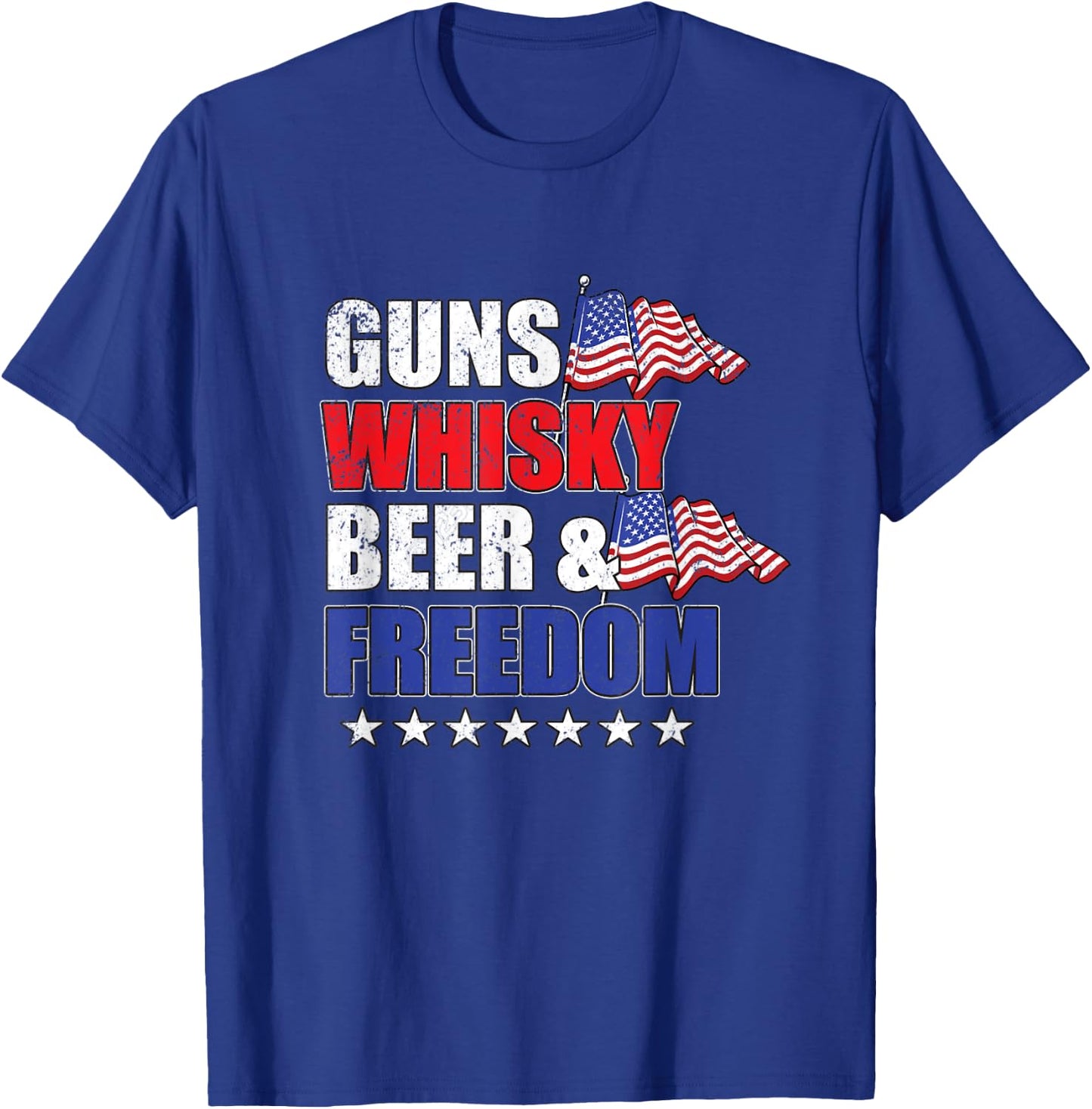 Guns Whiskey Beer And Freedom Gift Men Women 2nd Amendment T-Shirt - T-Shirt | Royal