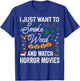 I Just Want to Smoke Weed and Watch Horror Movies Christmas T-Shirt - T-Shirt | Royal