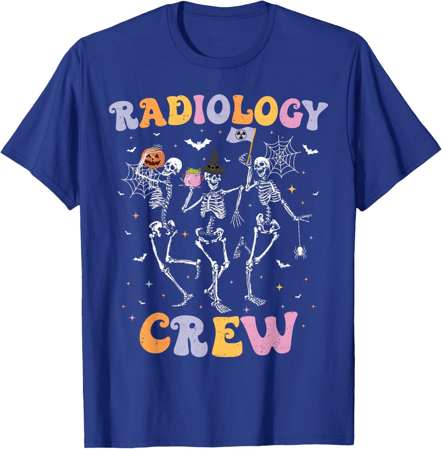 Dancing Skeleton Radiology Crew Halloween Spooky RAD Tech T-Shirt - T-Shirt | Royal