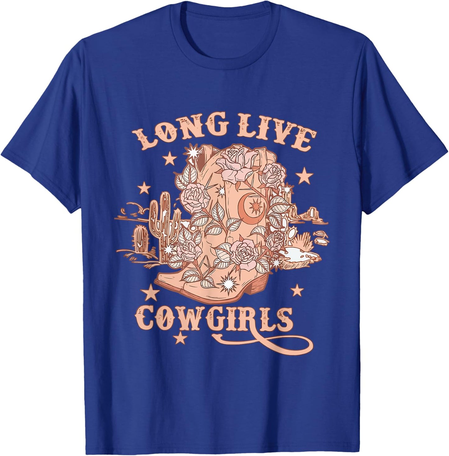 Long Funny Live Country Gifts Southern For Cowgirls Black T-Shirt - T-Shirt | Royal