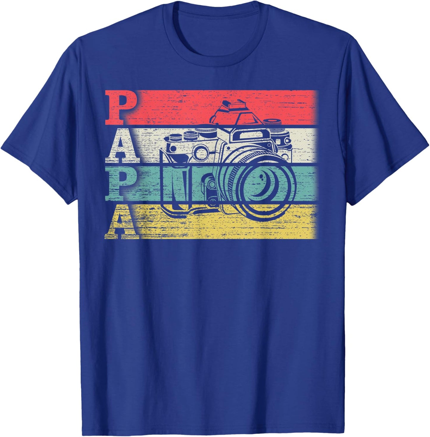 Vintage Retro Photographer Papa Photography Silhouette Funny T-Shirt - T-Shirt | Royal