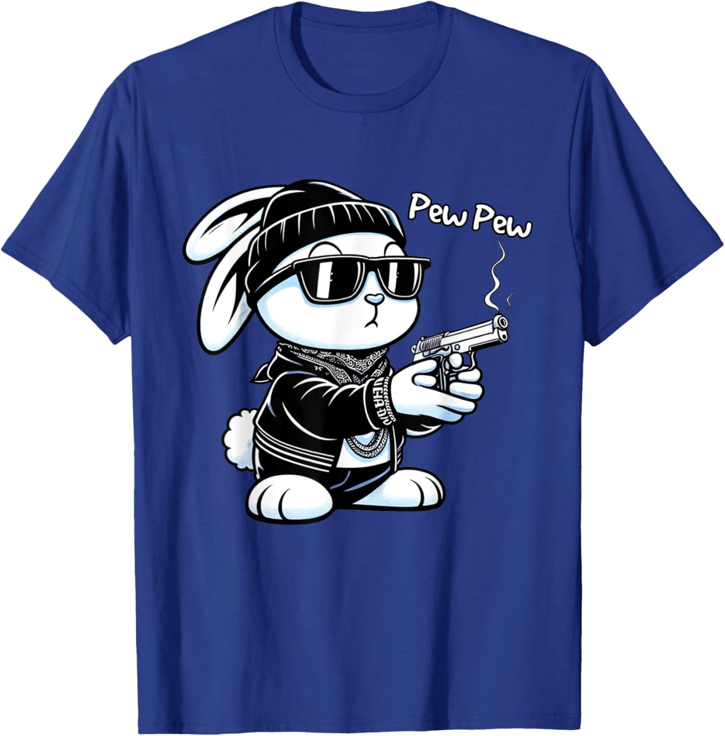 Thug Bunny Rabbit Gangster Rabbit With Gun Funny Rabbit T-Shirt - T-Shirt | Royal