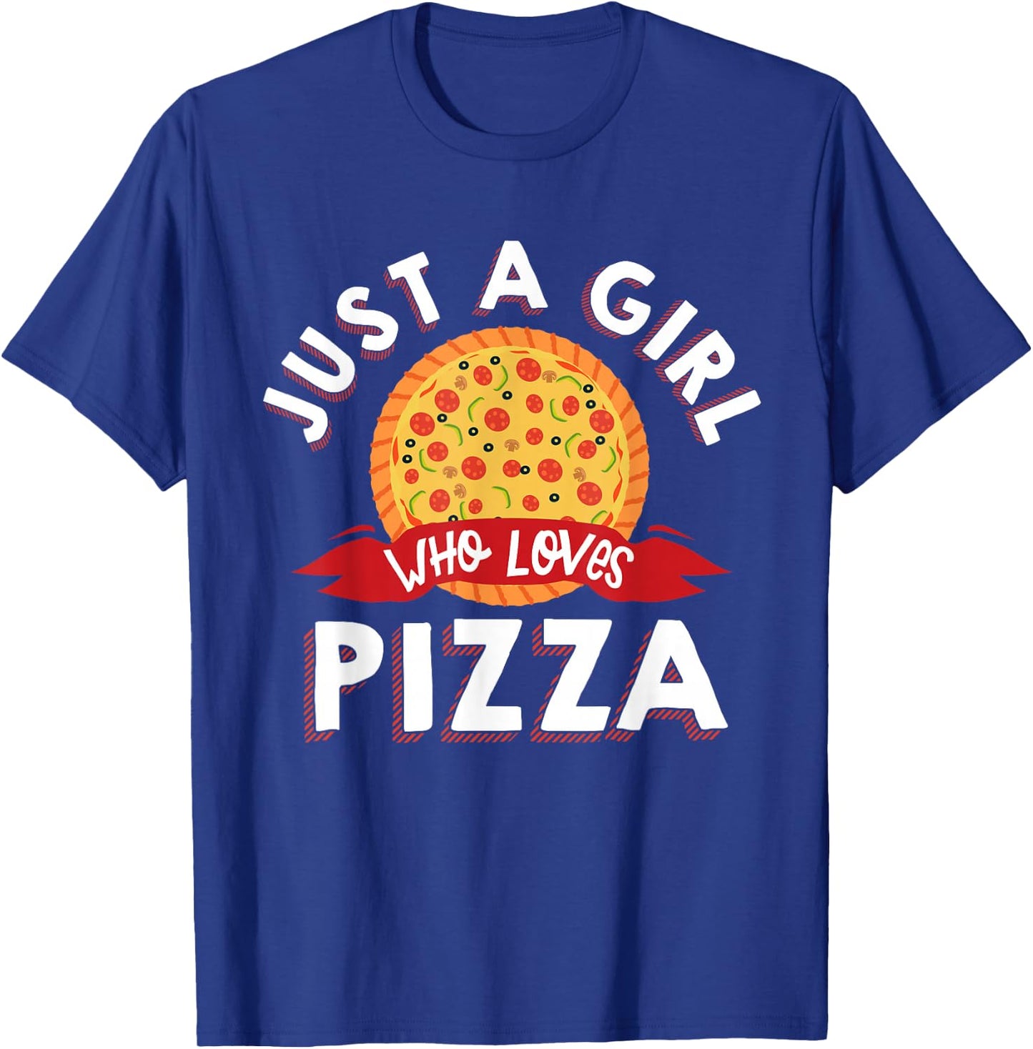 Funny Pizza Art Girls Italian Pizza Slice Lover T-Shirt - T-Shirt | Royal