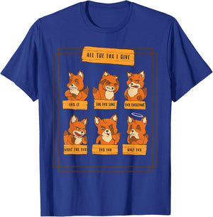 Look At All The Fox I Give Funny Red Foxes No Fox Given T-Shirt - T-Shirt | Royal