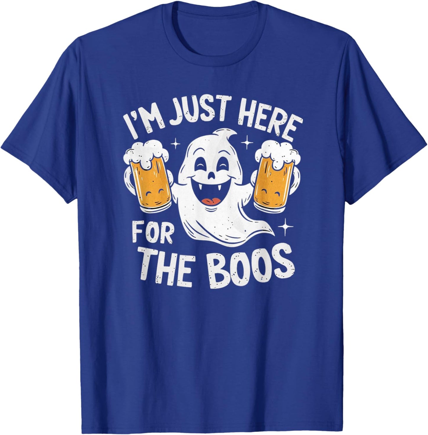 I'm Just Here For The Boos Funny Halloween Ghost T-Shirt - T-Shirt | Royal