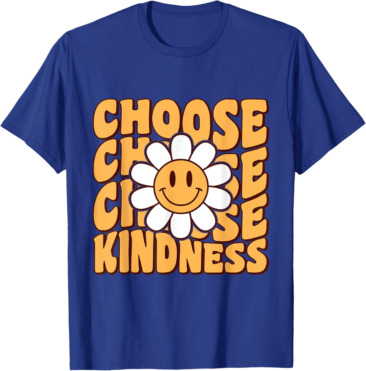 Choose Kindness Retro Groovy Be Kind Women Men Inspirational T-Shirt - T-Shirt | Royal