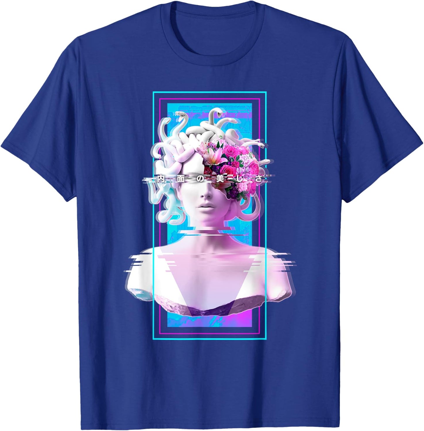 Vaporwave Medusa Statue Aesthetic Art Glitch Japanese Otaku T-Shirt - T-Shirt | Royal