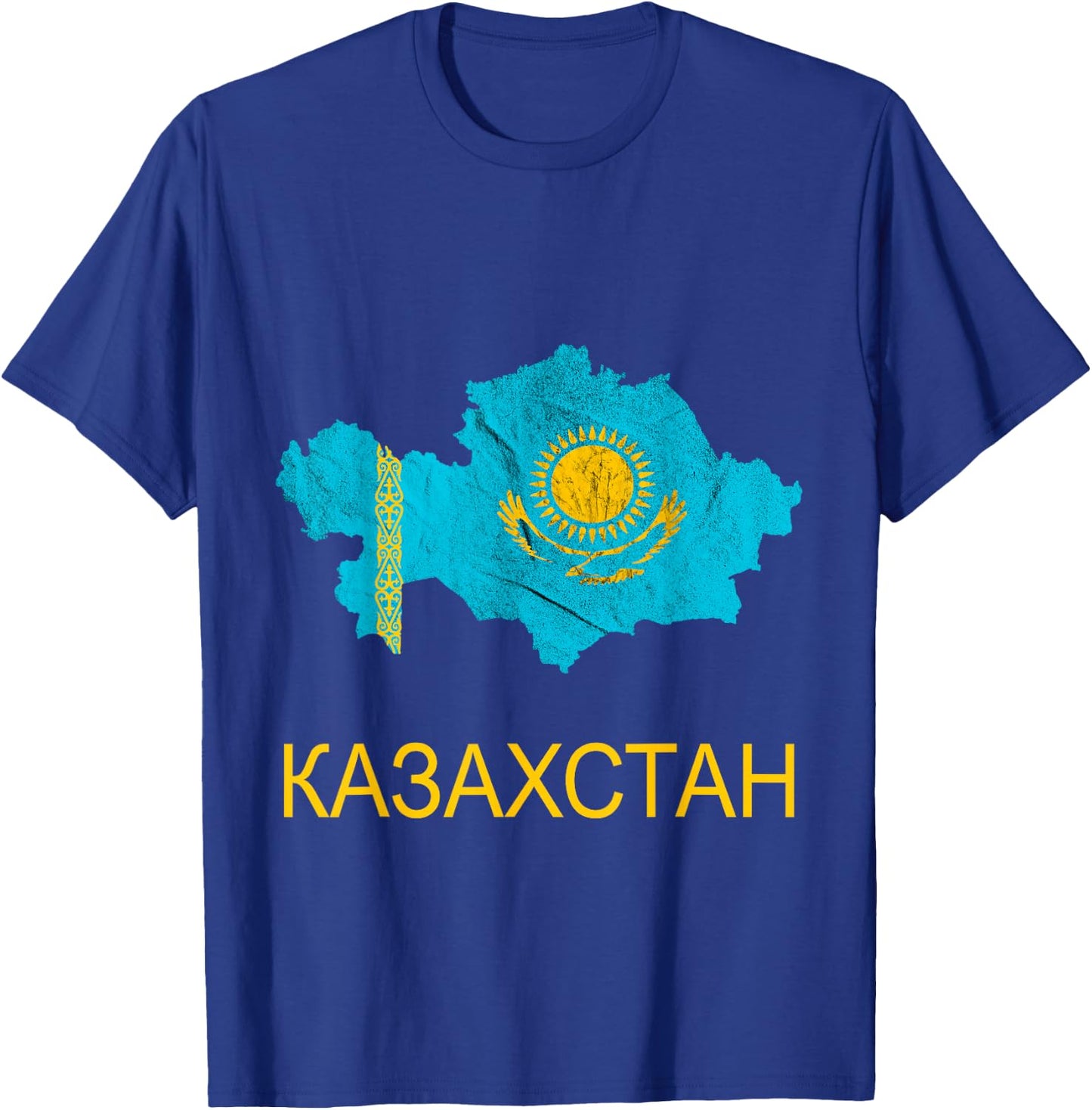 Kazakhstan map outline Kazak Kazakh flag Kazakh T-Shirt - T-Shirt | Royal