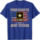 Vintage Proud Daughter of A Army Veteran with American Flag T-Shirt - T-Shirt | Royal