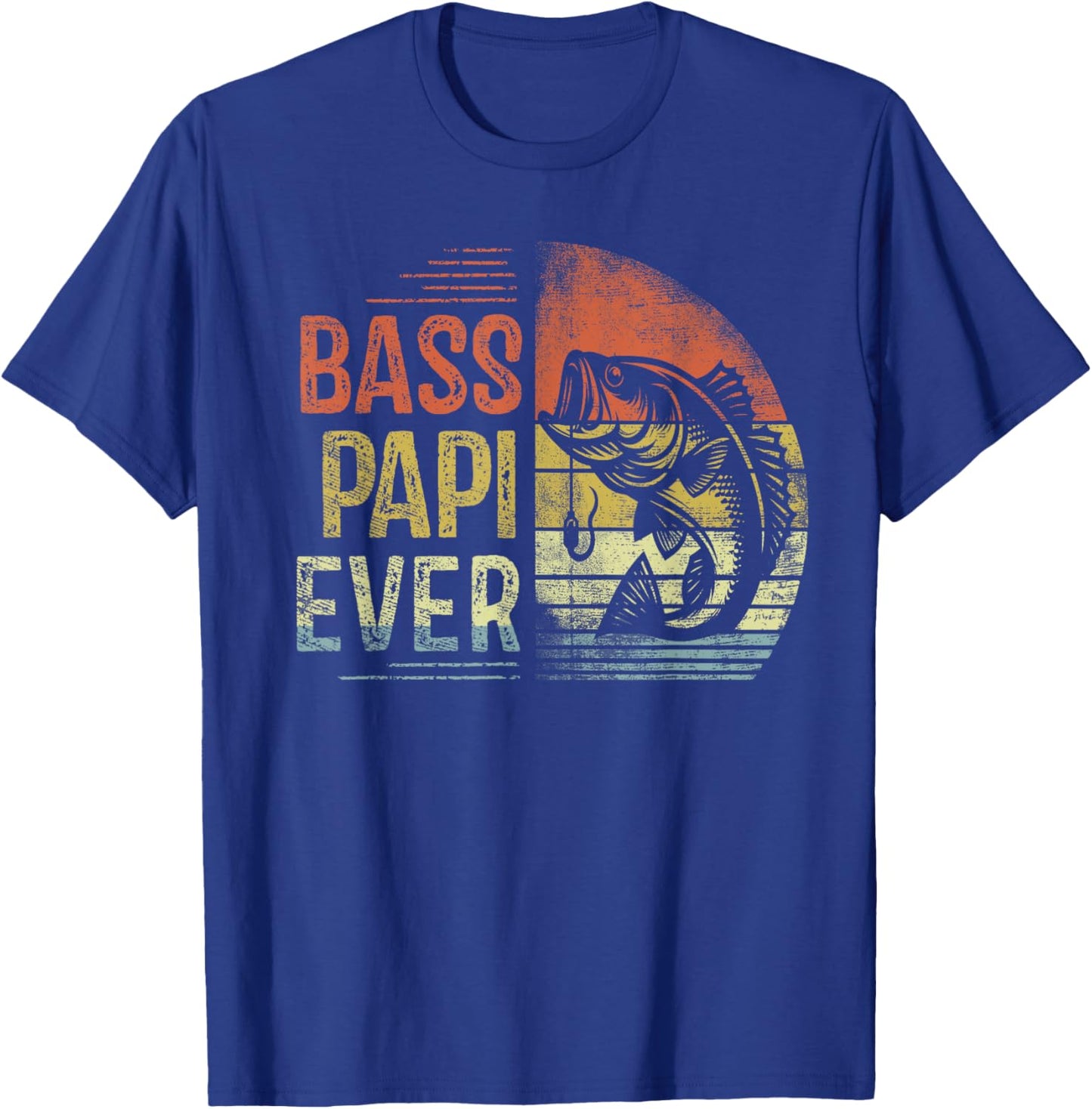 Bass Papi Ever Fishing Gifts Papi Birthday Vintage T-Shirt - T-Shirt | Royal