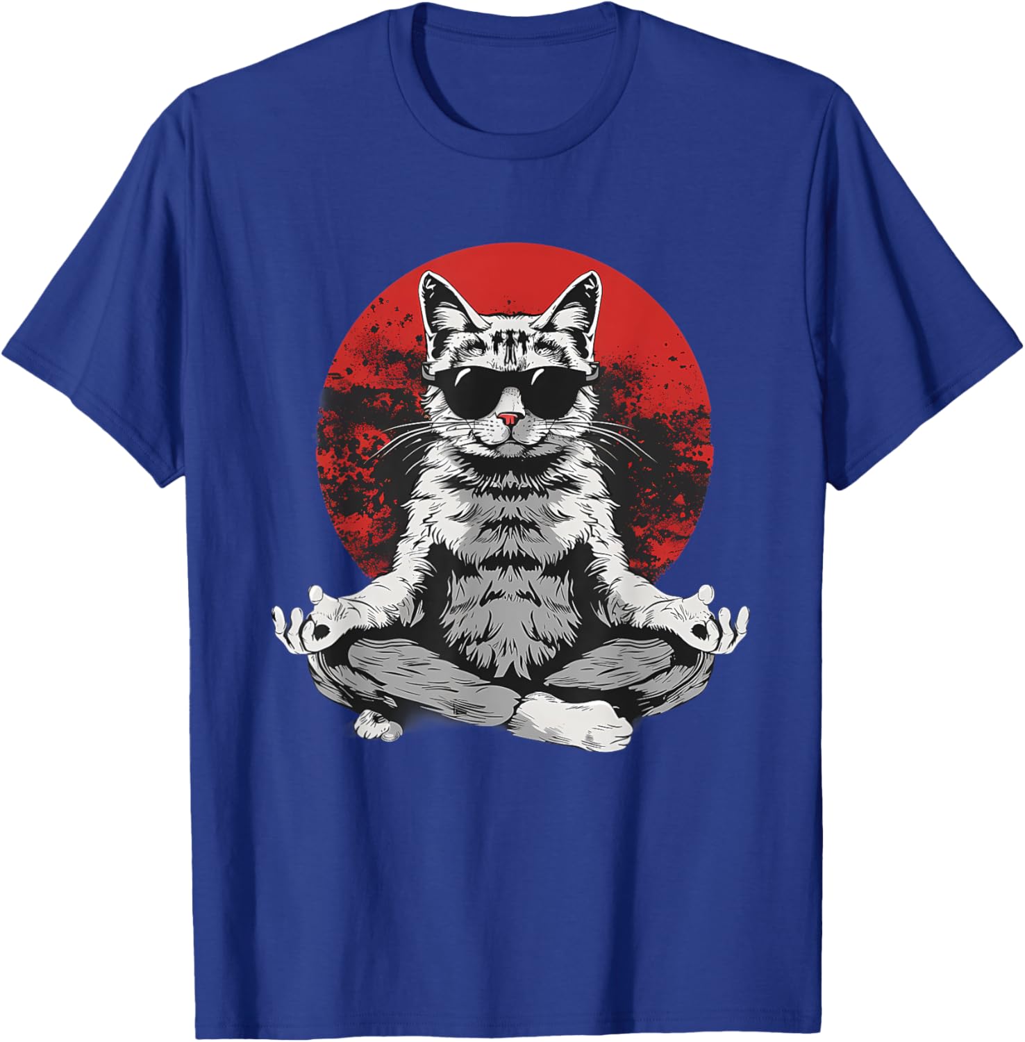 Meditation Cat Zen Buddha Yoga Spiritual Hindu Buddhist Women Kids T-Shirt - T-Shirt | Royal