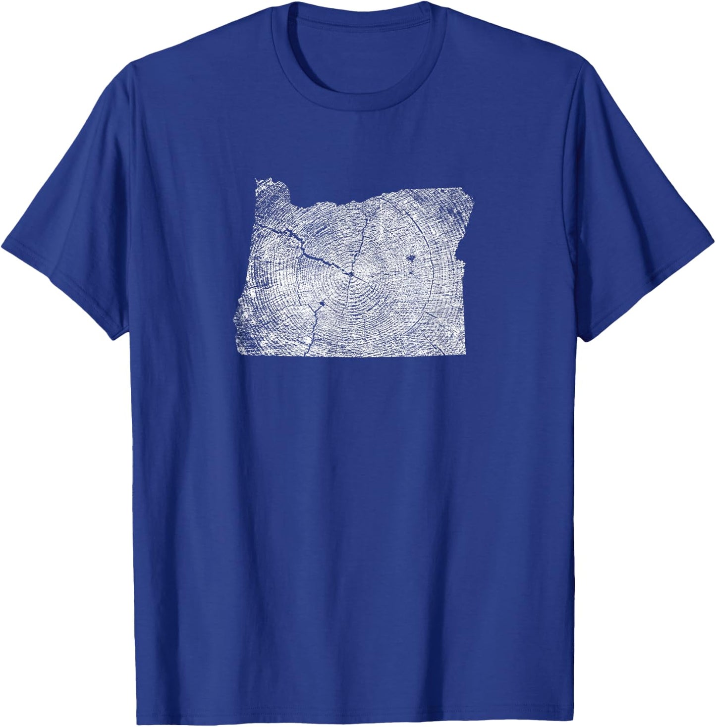 Oregon State Tree Growth Rings Map T-Shirt - T-Shirt | Royal