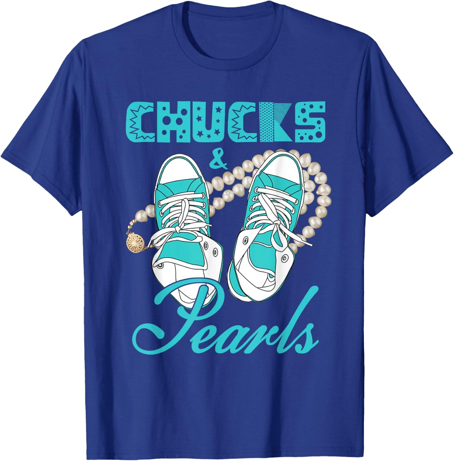 Chucks and Pearls T-Shirt - T-Shirt | Royal