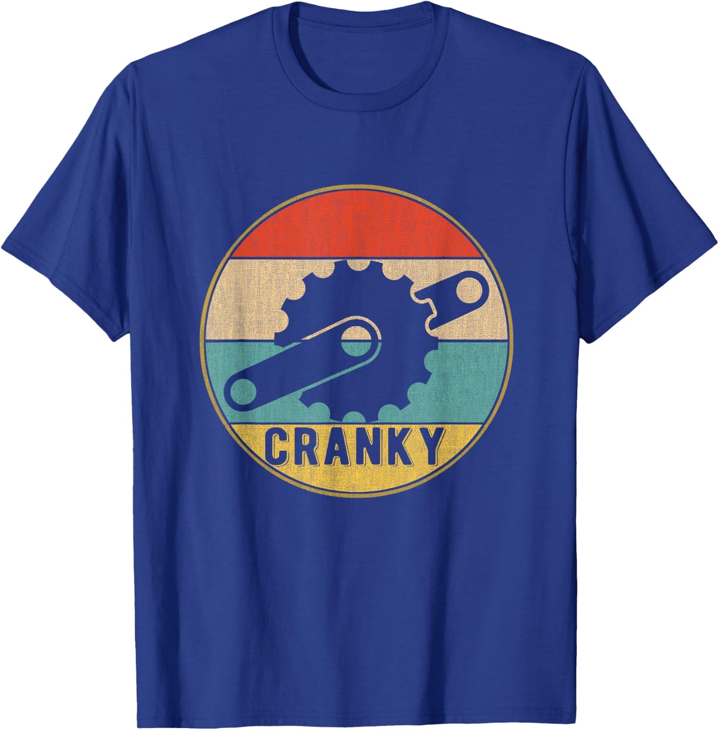 Fahrrad Cranky Vintage-Design Bicycle Retro Cycling - -Adults - Black - Small - Short Sleeve - - Classic Fit - Cotton, Polyester Blend T-Shirt - T-Shirt | Royal