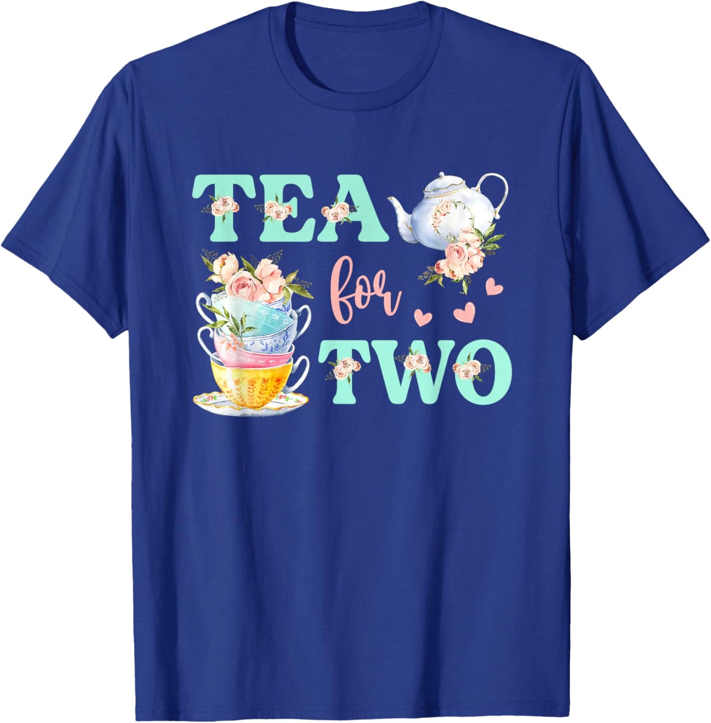 Tea For Two 2nd Birthday Outfit Girl Tea Party Bday Theme T-Shirt - T-Shirt | Royal