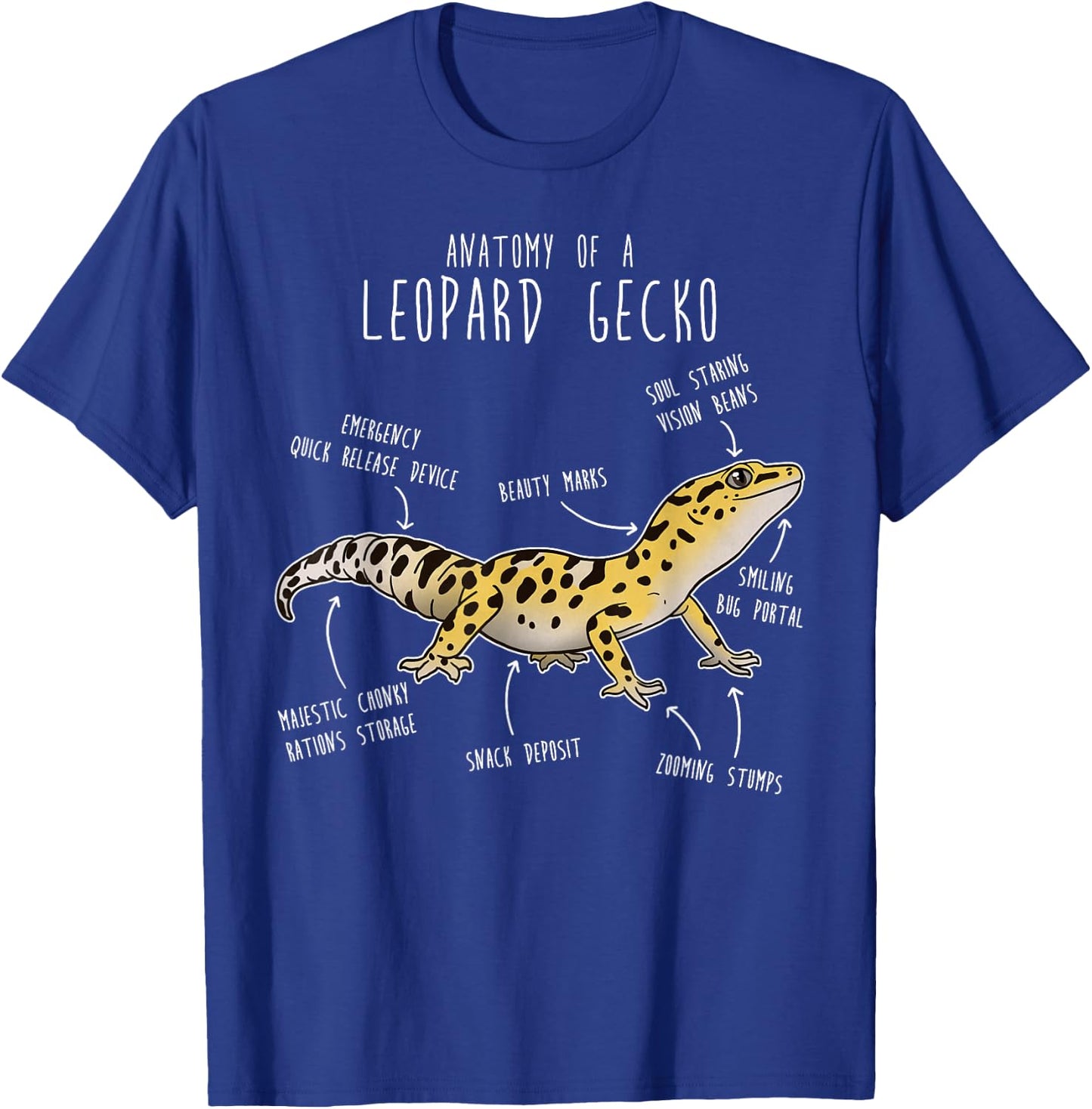 Anatomy of a Leopard Gecko, Funny Pet Reptile Lizard Lover T-Shirt - T-Shirt | Royal