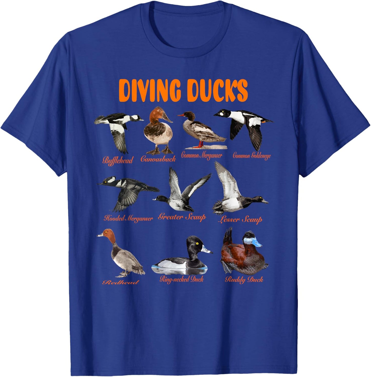 Diving Ducks Hunter Duck Hunting Trip Canvasback Merganser T-Shirt - T-Shirt | Royal