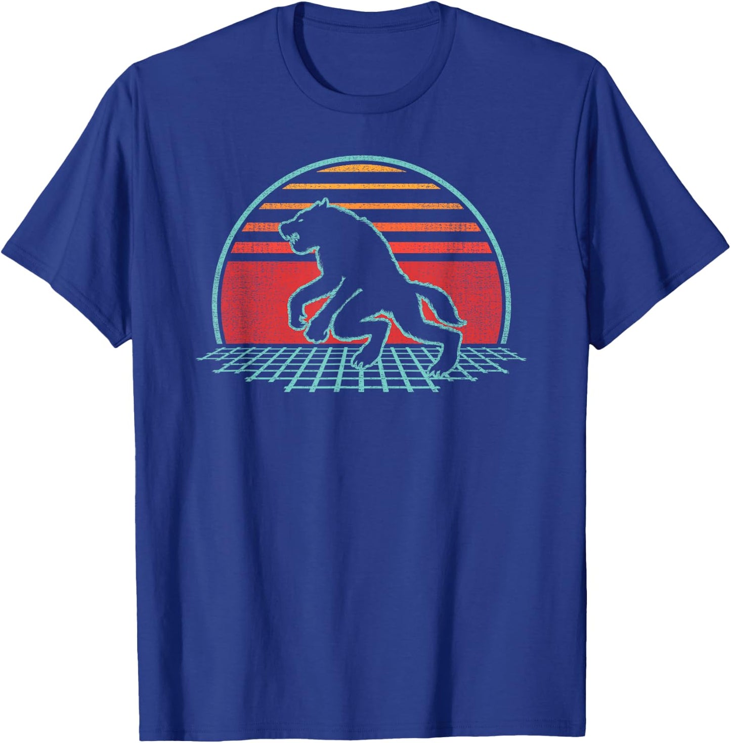 Werewolf Retro Vintage 80s Style Gift T-Shirt - T-Shirt | Royal