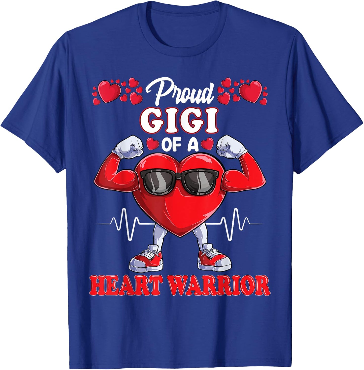 Proud Gigi of a Heart Warrior CHD Awareness T-Shirt - T-Shirt | Royal