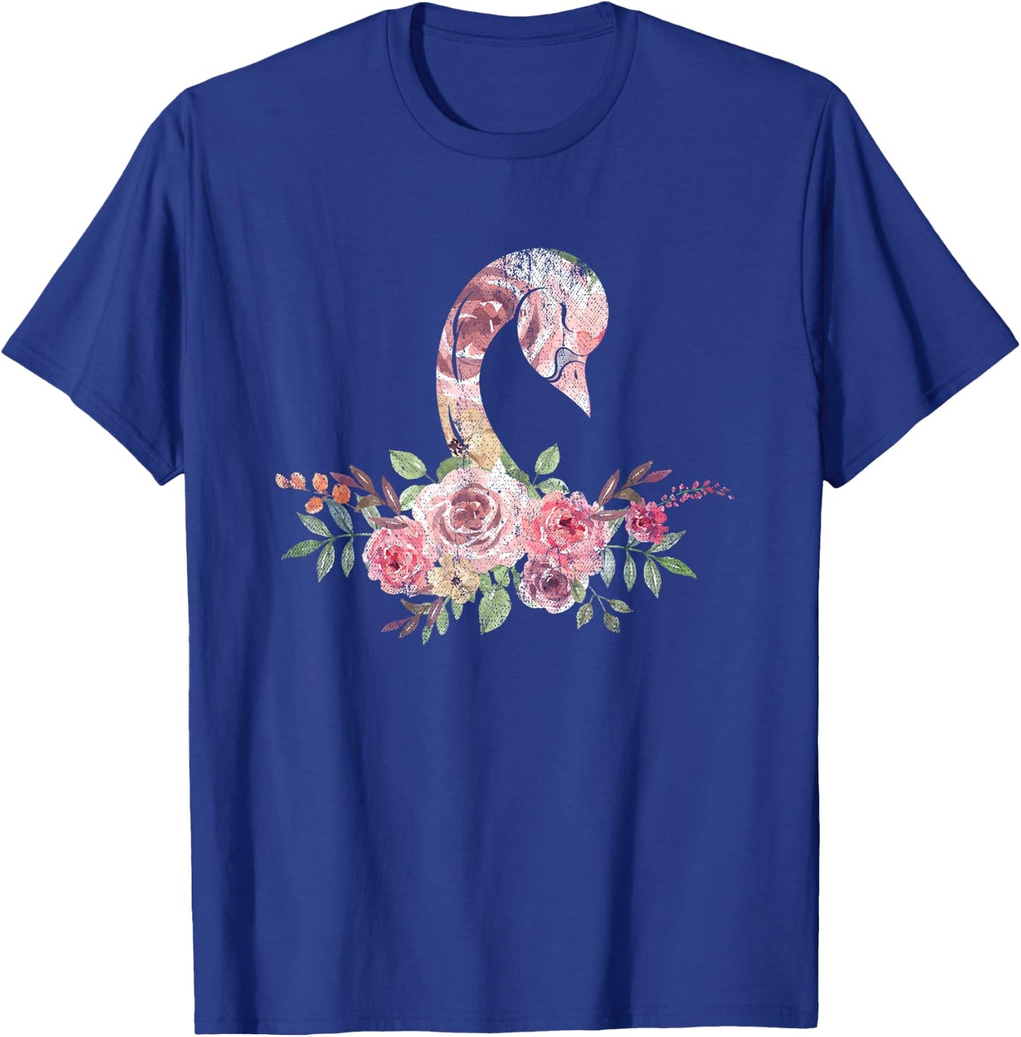 Flower Crown Women Girls Gift Pretty Animal Vintage Swan T-Shirt - T-Shirt | Royal