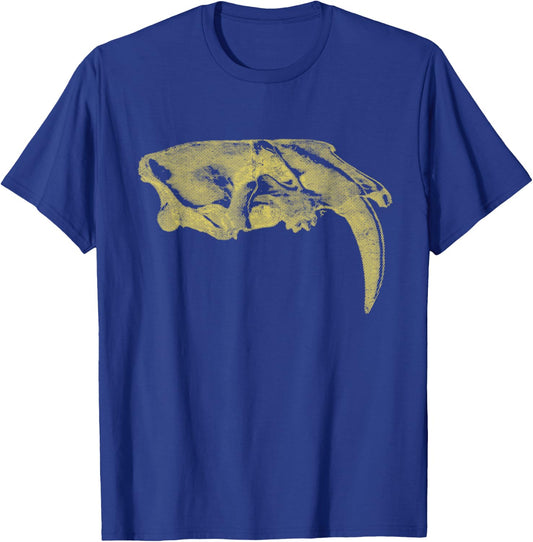 Saber Toothed Tiger Skull - Smilodon Saber Tooth Cat Gift Men Women Kids T-Shirt - T-Shirt | Royal
