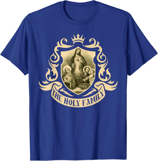 Holy Image Catholic Family Sagrada Familia Joseph Mary Jesus T-Shirt - T-Shirt | Royal