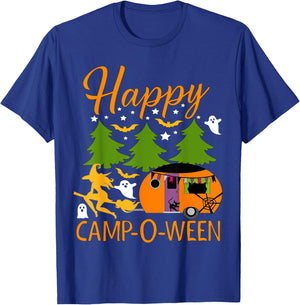 Happy Camp-O-Ween Halloween Camping Camper T-Shirt - T-Shirt | Royal