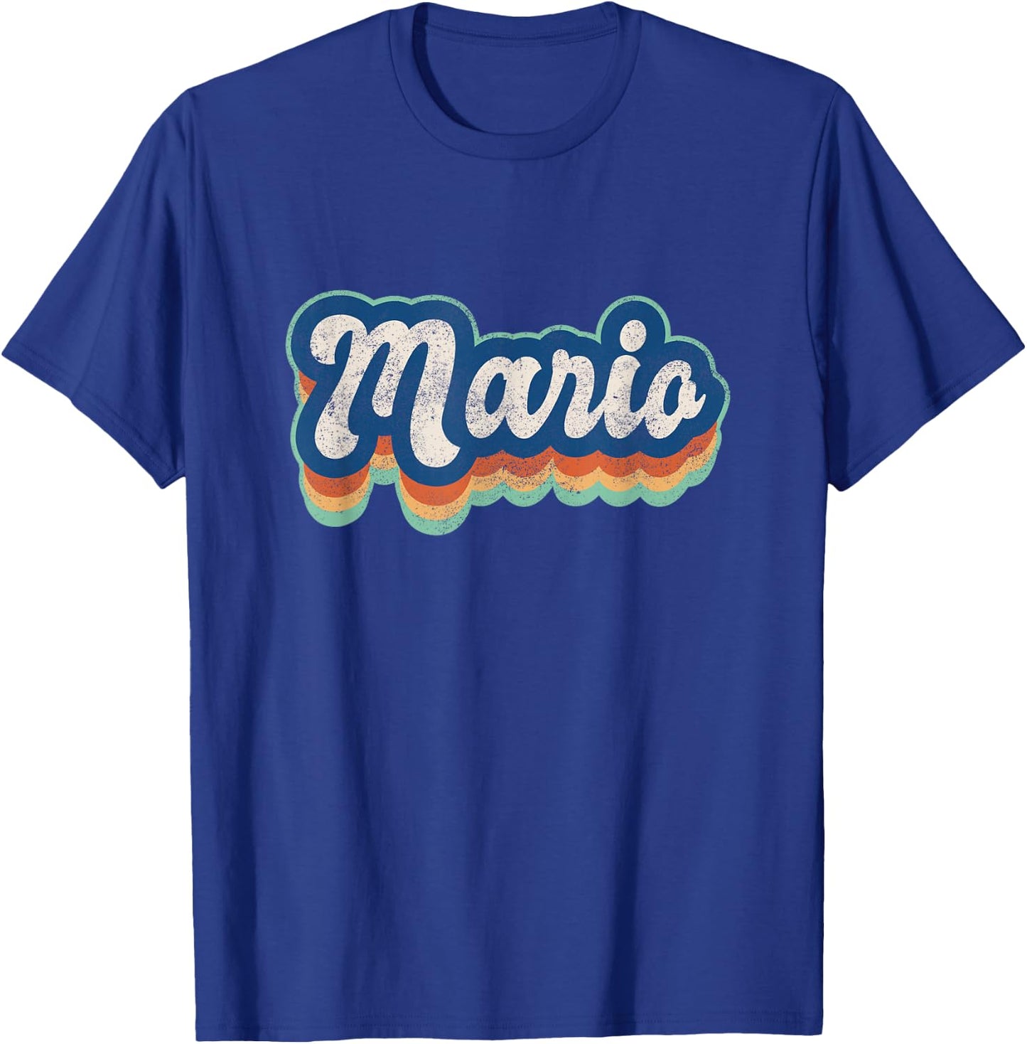 Mario First Name Boy Vintage Style 70s 80s Personalized T-Shirt - T-Shirt | Royal