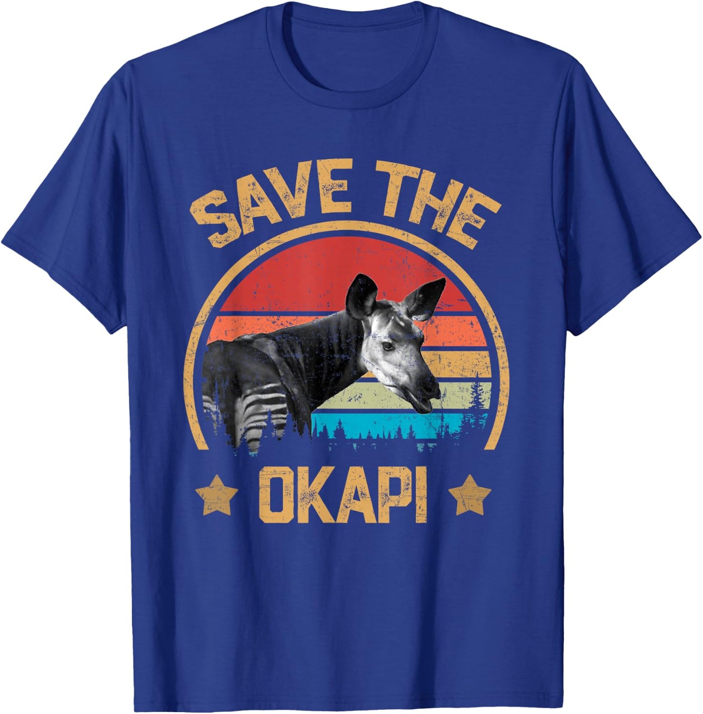 Vintage Save The Okapi T-Shirt - T-Shirt | Royal