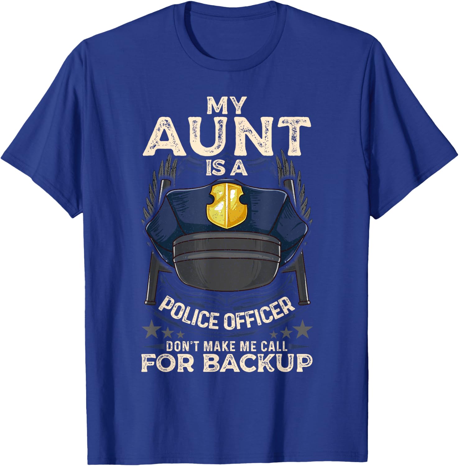My Aunt Is A Police Officer Proud Cop Aunty Matching Family T-Shirt - T-Shirt | Royal
