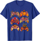 Gamer Thanksgiving Boys Gaming Controllers Turkey Pumpkin T-Shirt - T-Shirt | Royal