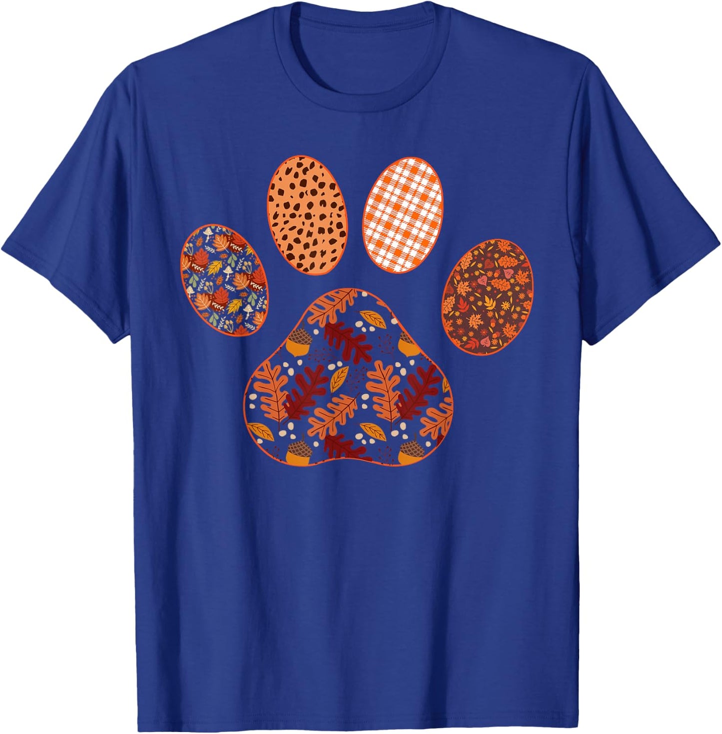 Paw Print Thanksgiving Dog Candy Fall Ghost Women Girls Kids T-Shirt - T-Shirt | Royal