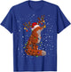 Santa Fox Tangled Up In Christmas Tree Lights Foxes Lover PJ T-Shirt - T-Shirt | Royal