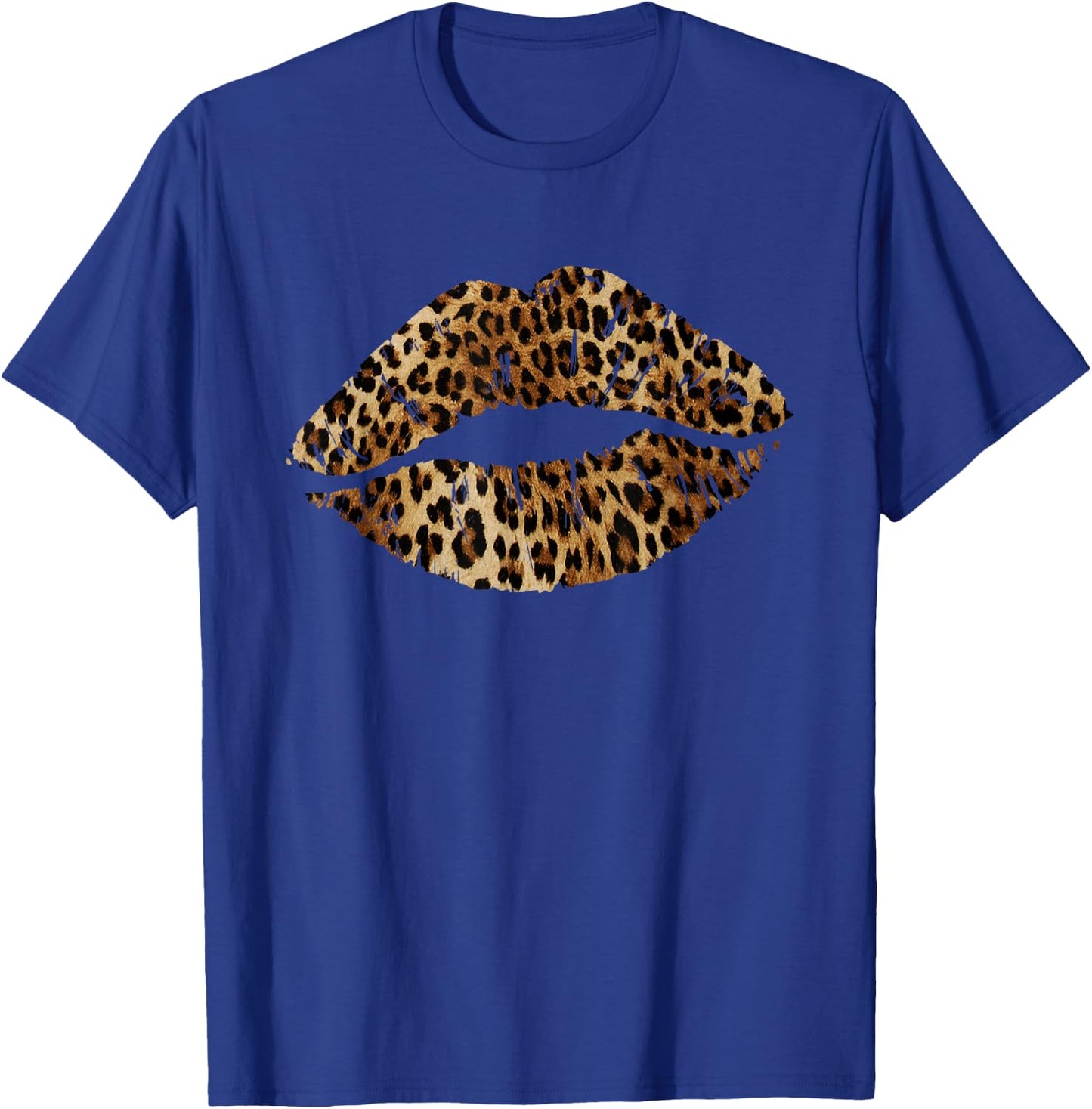 Leopard Lips Trendy Kiss Mouth Women Cheetah Animal Print T-Shirt - T-Shirt | Royal