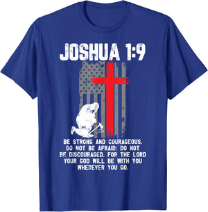 Thin Red Line Firefighter Cross Bible Verse Christian T-Shirt - T-Shirt | Royal