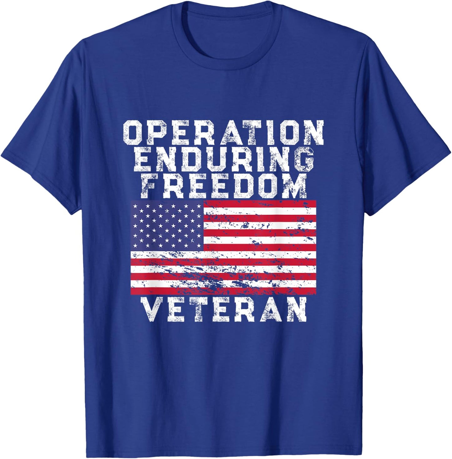 Operation Enduring Freedom Veteran - Vintage US Flag T-Shirt - T-Shirt | Royal