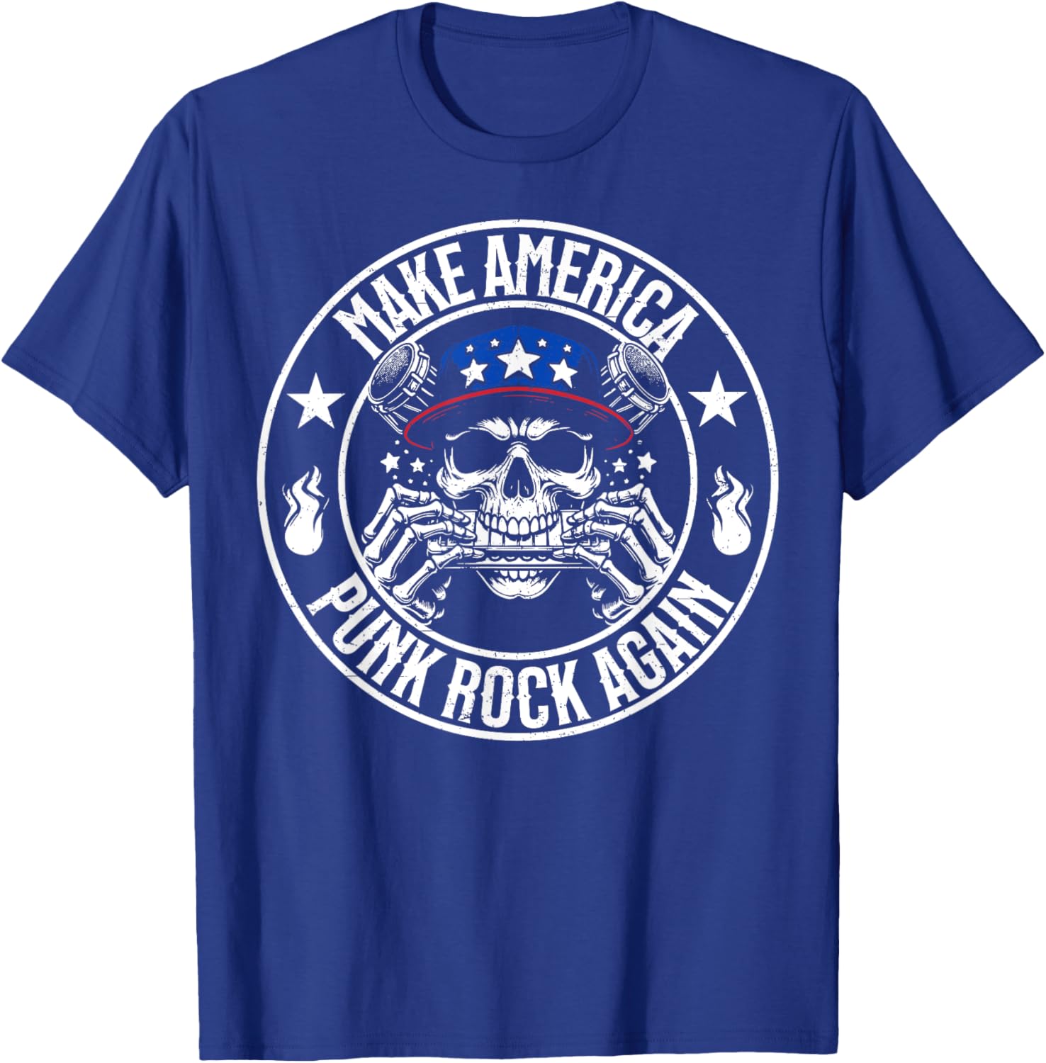 Make America Punk Rock Again Vintage Seal Funny Apparel T-Shirt - T-Shirt | Royal