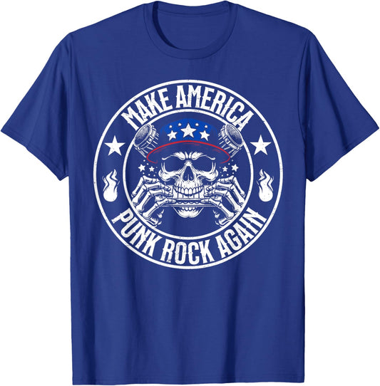 Make America Punk Rock Again Vintage Seal Funny Apparel T-Shirt - T-Shirt | Royal