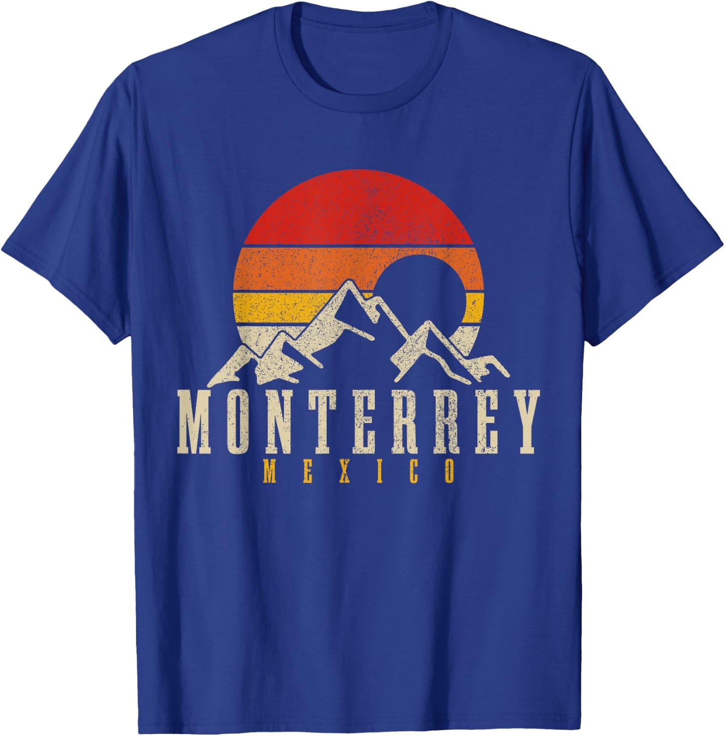 Monterrey Vintage Mountains Mexican Pride Mexico T-Shirt - T-Shirt | Royal