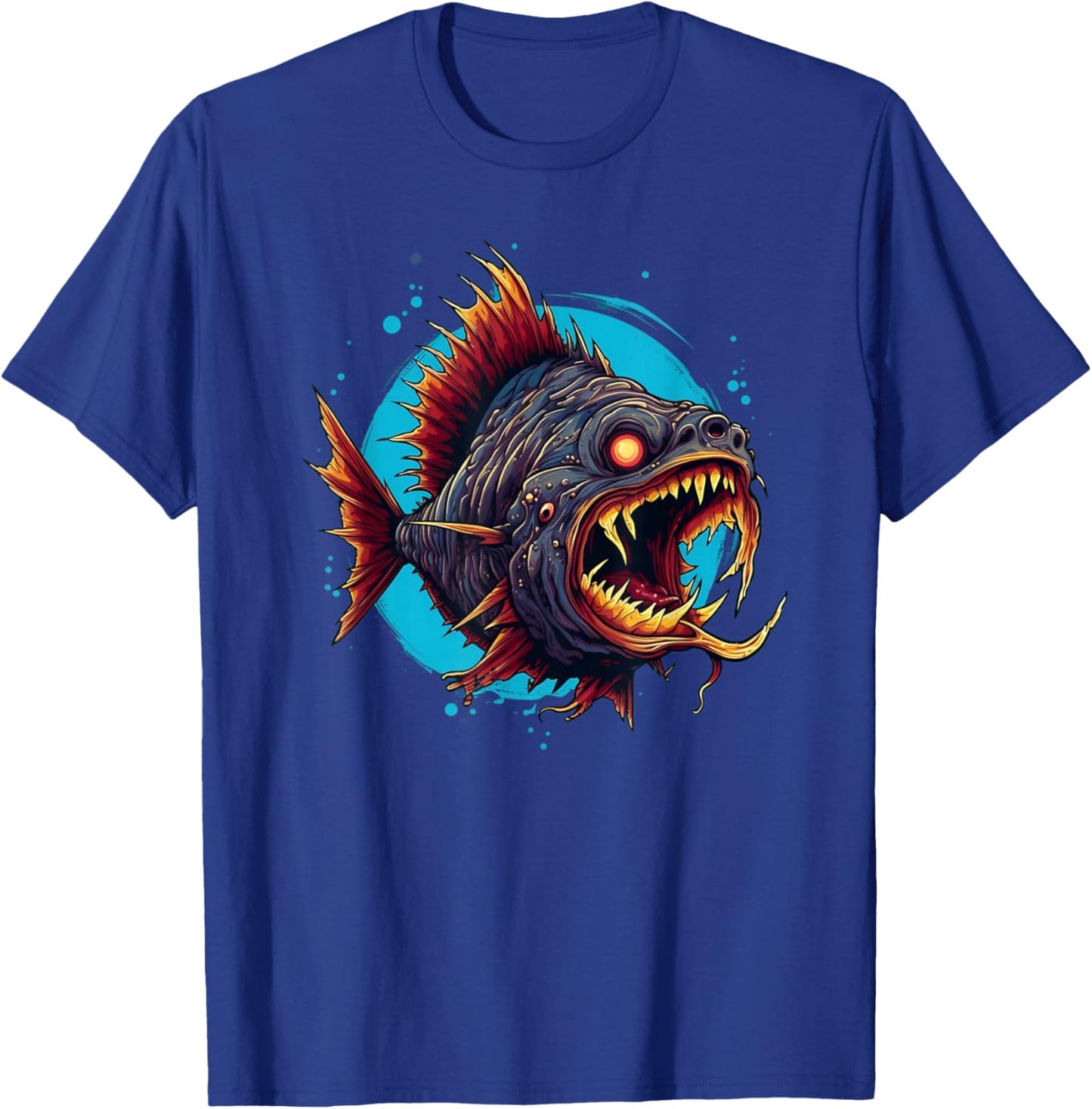 Crazy looking Piranha for Monster Fish Lovers T-Shirt - T-Shirt | Royal