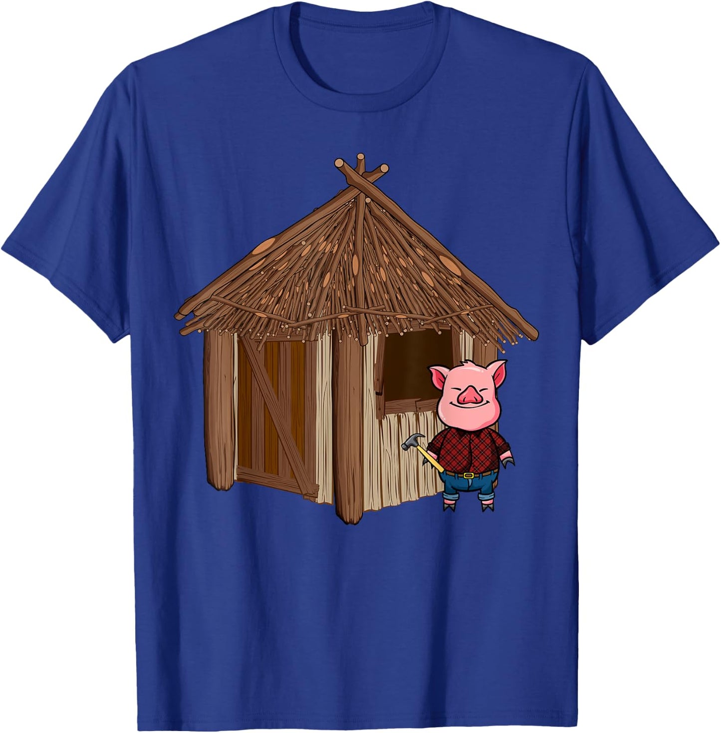 Three Pigs Lazy Halloween Costume - Stick House T-Shirt - T-Shirt | Royal