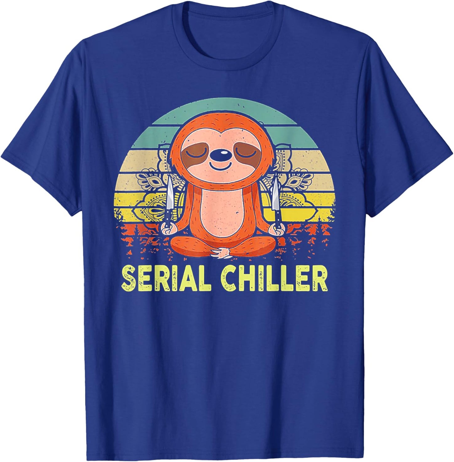 Serial Chiller Sloth Yoga Retro Vintage T-Shirt - T-Shirt | Royal