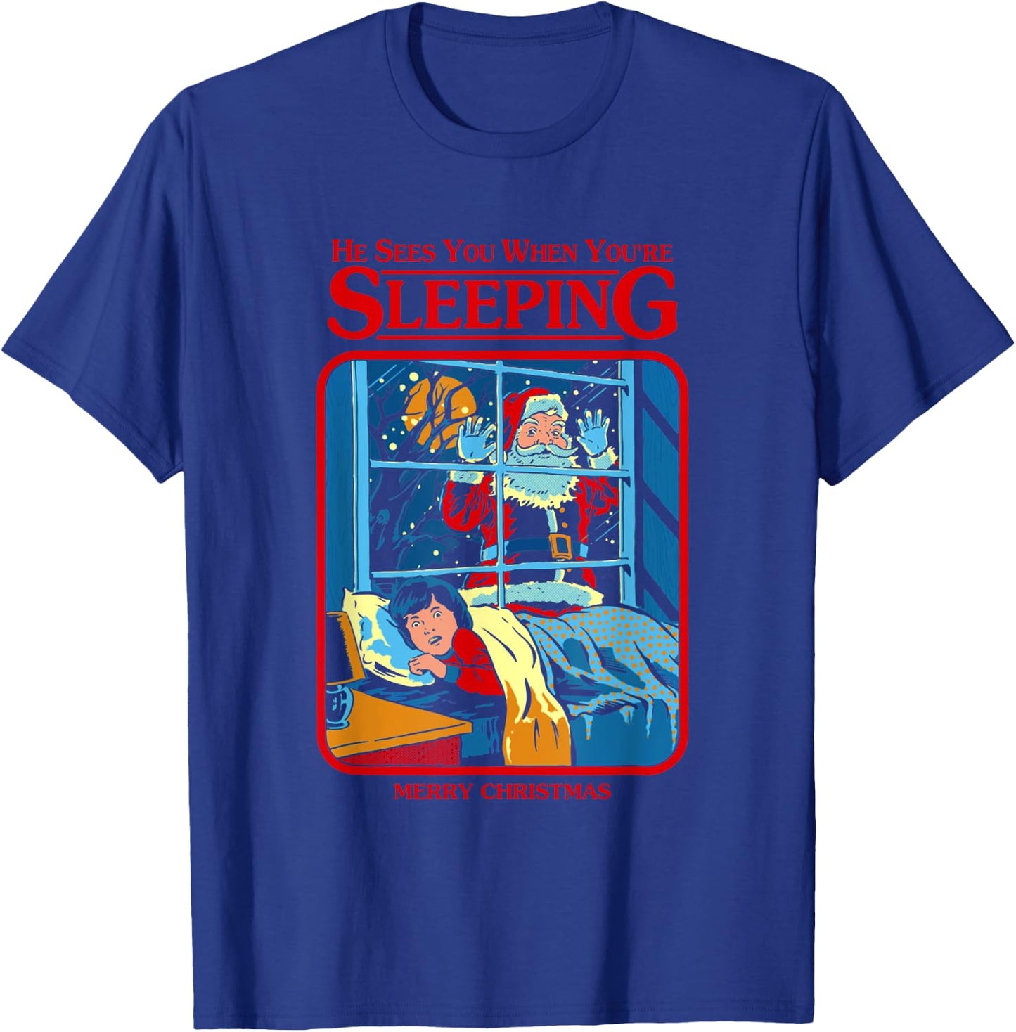 He Sees You When You're Sleeping Merry Christmas T-Shirt - T-Shirt | Royal