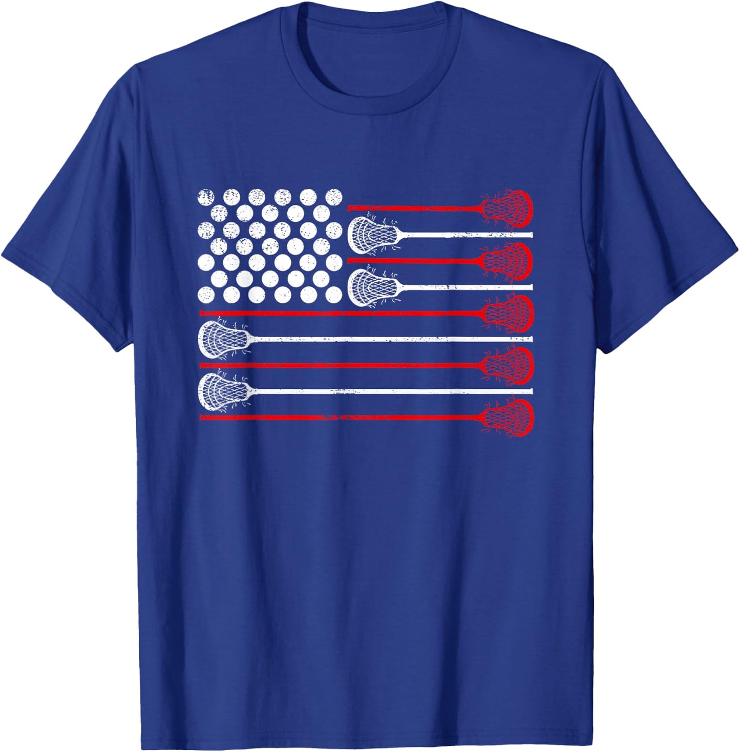 Lacrosse USA Flag Lax T-Shirt - T-Shirt | Royal