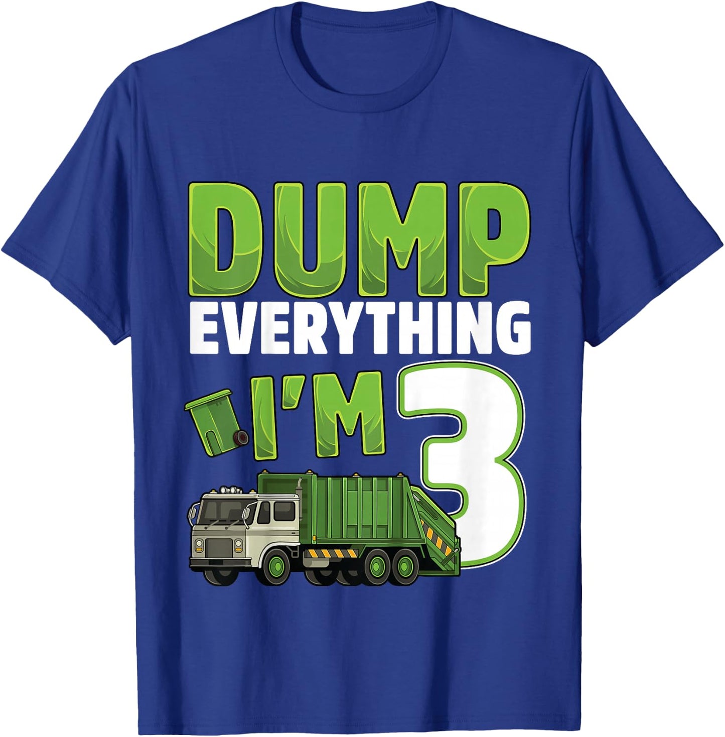 Kids Recycling Trash 3 Year Old Garbage Truck 3rd Birthday Boy T-Shirt - T-Shirt | Royal