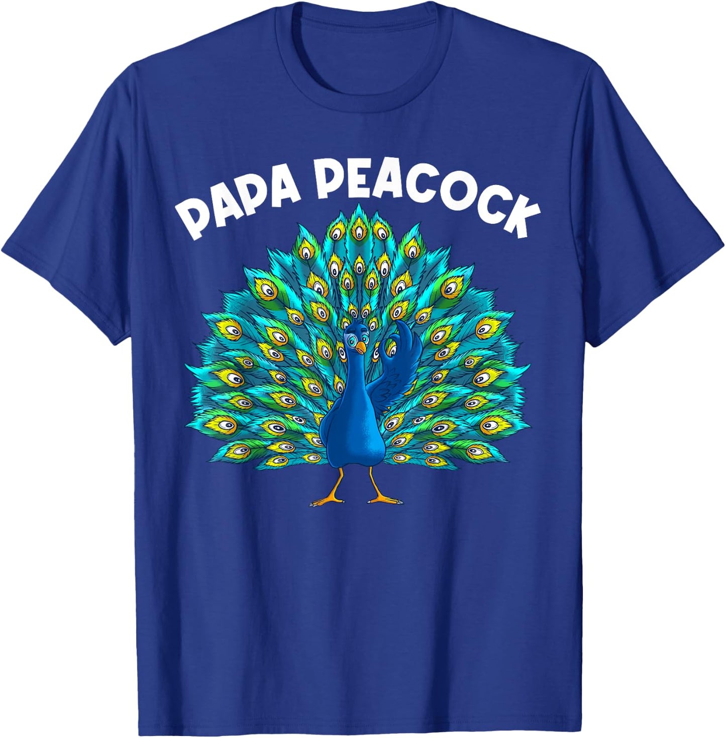 Funny Peacock Gift Dad Men Peafowl Lover Bird Feather T-Shirt - T-Shirt | Royal