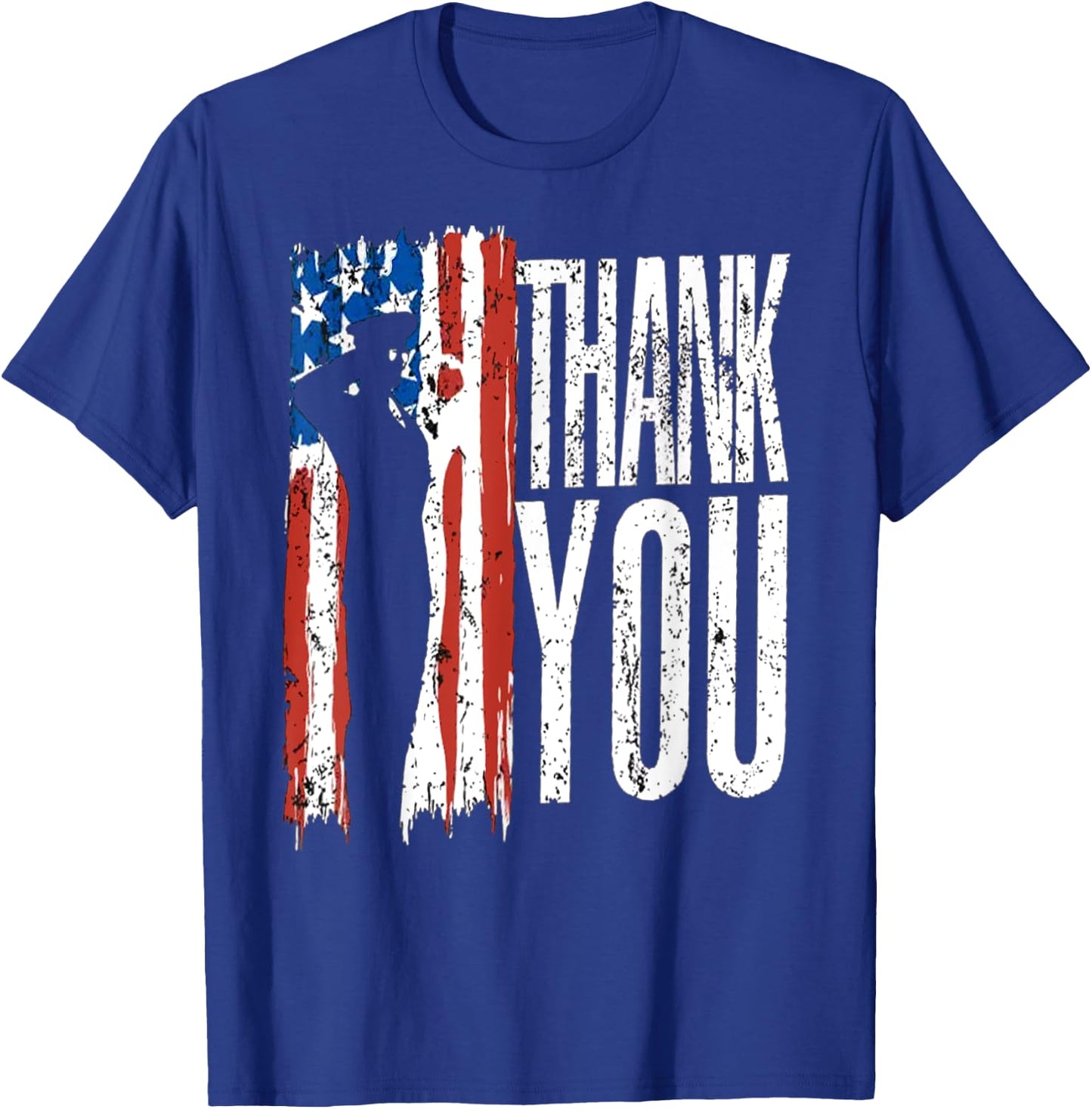 USA Flag Thank You Veterans Day 4th of July Patriotic T-Shirt - T-Shirt | Royal