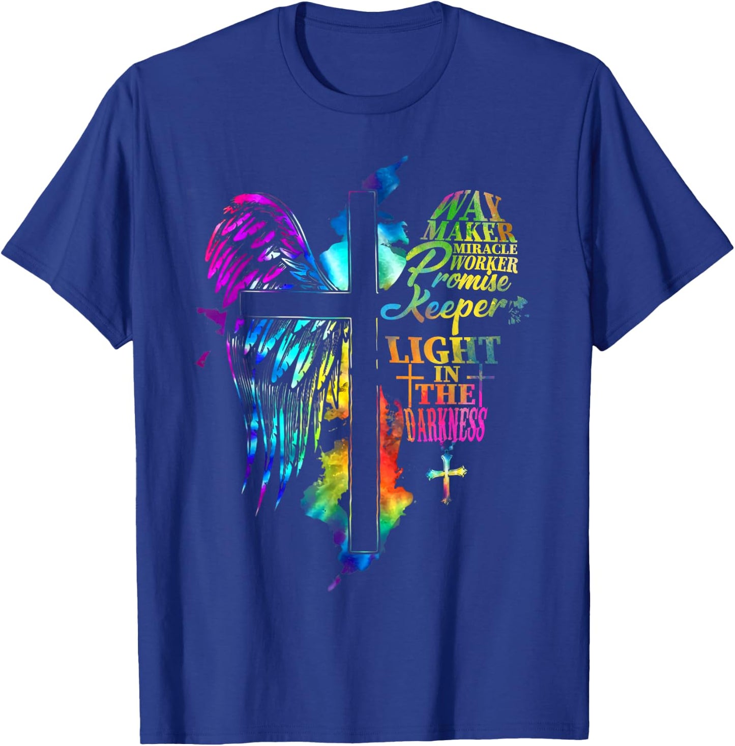Waymaker Miracle Worker Jesus Christ Wings Religious Quote T-Shirt - T-Shirt | Royal