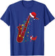 Red Buffalo Plaid Pajama Saxophone Lovers Christmas Lights T-Shirt - T-Shirt | Royal